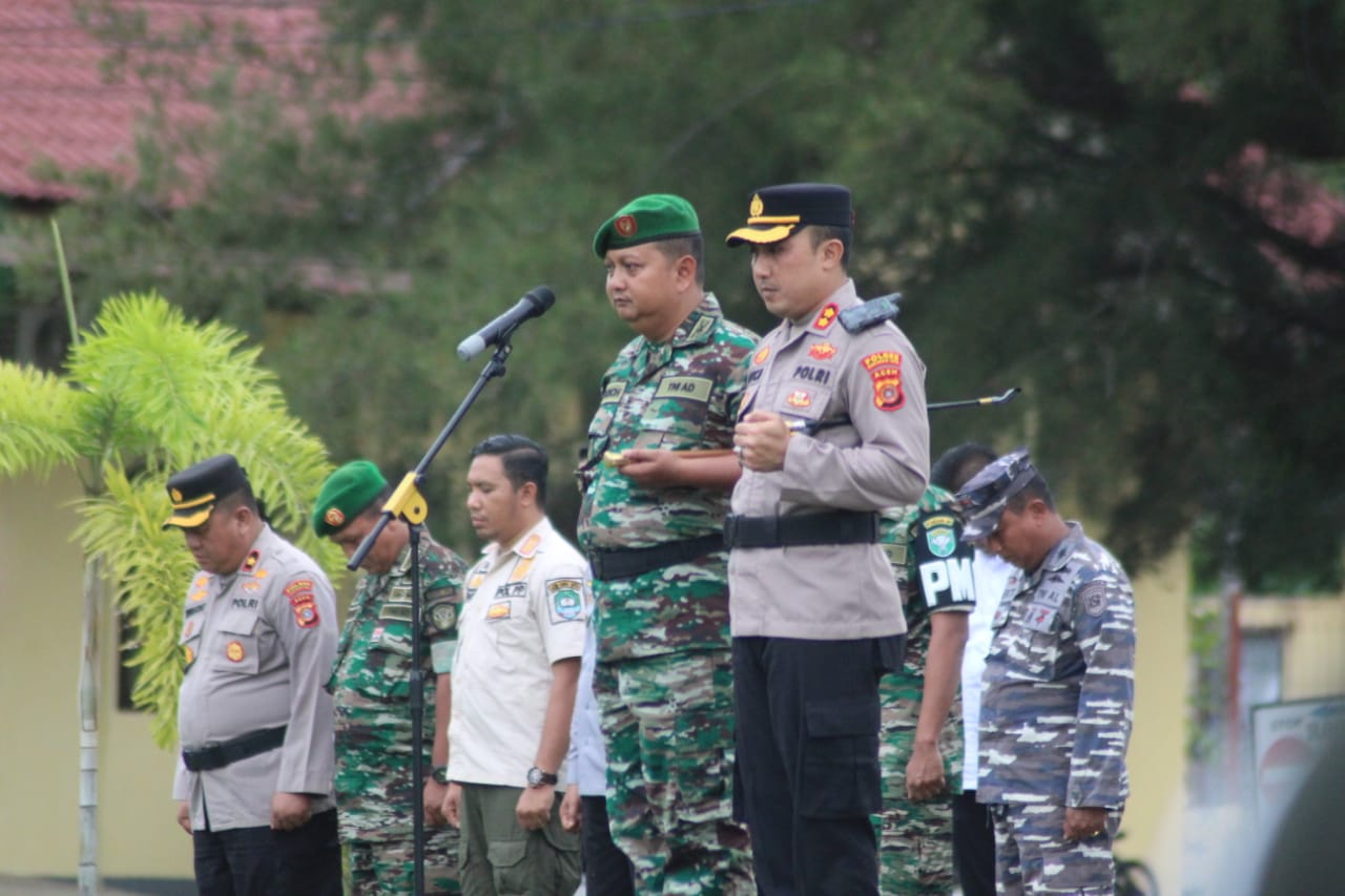 SOLID – DANDIM DAN KAPOLRES ABDYA PIMPIN APEL GABUNGAN CIPTA KONDISI GUANTIBMAS