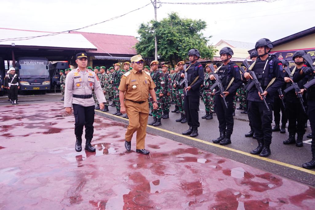 POLRES PIDIE – GELAR APEL KESIAPAN PENGAMANAN 4 DESEMBER DAN PELAKSANAAN PORA KE XVI TAHUN 2022 KABUPATEN PIDIE