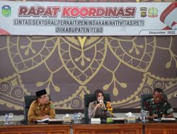 Kapolres Tebo Akbp Fitria Mega M.psi.psi  Pimpin Rapat  Koordinasi Lintas Sektoral  Terkait Penindakan  Aktivitas Peti Di Kabupaten Tebo