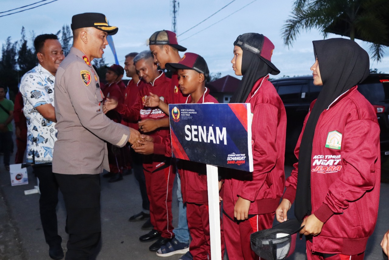 LEPAS KONTINGEN ATLET PORA –  KAPOLRES ACEH TIMUR OPTIMIS JUARA, KUNCINYA SEMANGAT