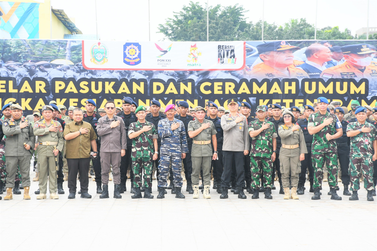 Lantamal I Belawan Ikuti Apel Gelar Pasukan Di Lapangan Astaka Medan