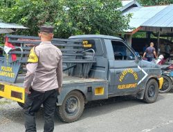 GUNAKAN MOBIL DINAS –  PERSONEL POLSEK SAMPOINIET POLRES ACEH JAYA LAKSANAKAN PATROLI SAPA WARGA