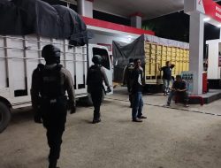 PATROLI RUTIN MALAM HARI –  PERSONEL SAMAPTA POLRES ACEH JAYA SASAR SPBU