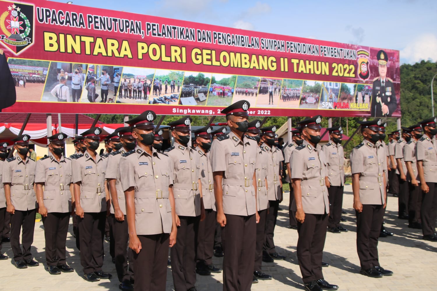 KAPOLDA KALBAR :  LANTIK 260 SISWA DIKTUBA POLRI GELOMBANG II TAHUN ANGGARAN 2022