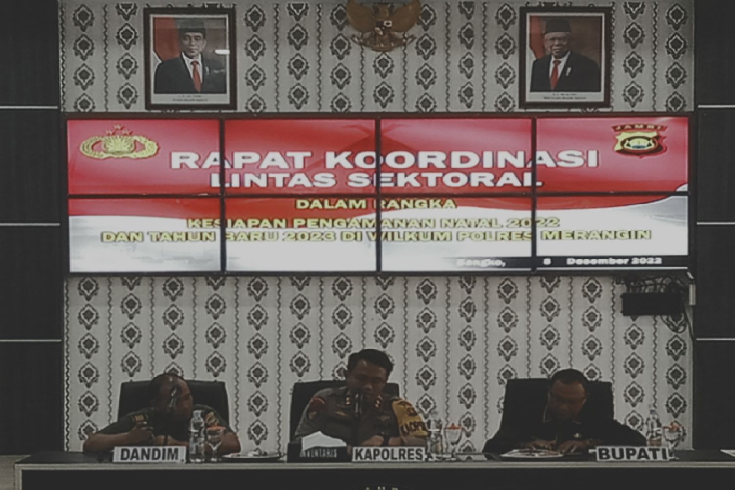 Kapolres Merangin Pimpin Rapat Koordinasi Lintas Sektoral Dalam Rangka Natal 2022 dan Menyambut Tahun Baru 2023