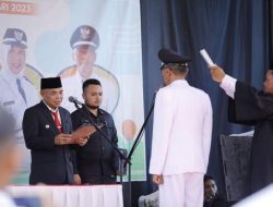 Pj.Bupati Tebo H.Aspan ST Didampingi Hj.Armayanti  Aspan Melantik  Kepala Desa Pemekaran  Dalam Kec.Rimbo Ulu