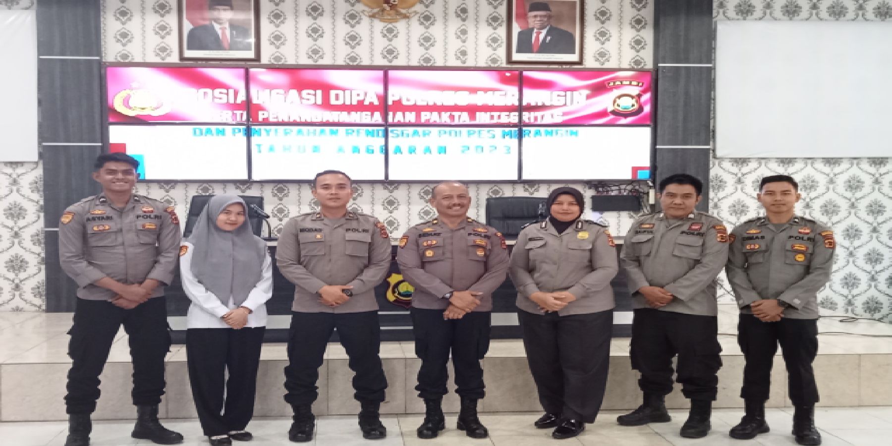 Sosialisasi DIPA T.A. 2023 Penanda Tanganan Fakta Integritas dan Penyerahan RENSGAR Polres Merangin