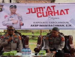 Jum’at Curhat bersama Kapolres Sarolangun, Warga Desa Pulau Aro  sepakat memerangi Narkoba