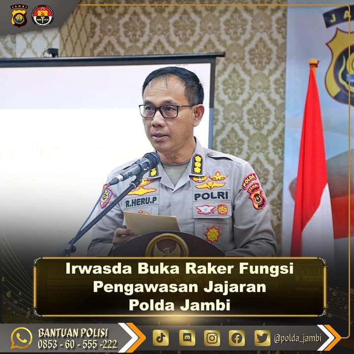 Irwasda Polda Jambi Kombes Pol Raden Heru Prakoso  Membuka Rapat Kerja Fungsi  Pengawasan Jajaran Polda Jambi  T.A 2023