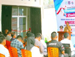 KAPOLRES SAKSIKAN PERESMIAN KANTOR BUMDesma ACEH JAYA