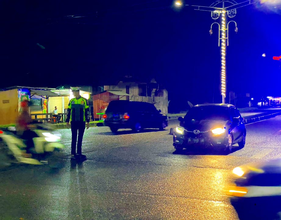 JAGA SITUASI KAMTIBMAS : SATLANTAS POLRES ACEH JAYA GENCARKAN PATROLI MALAM