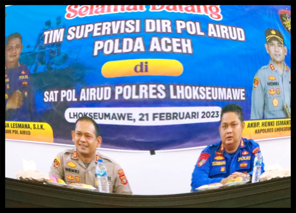 KAPOLRES LHOKSEUMAWE – TERIMA KUNJUNGAN TIM SUPERVISI DIT POL AIRUD POLDA ACEH