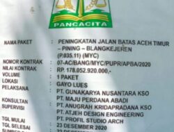 KPK DIMINTA LIDIK PROYEK MULTI YEARS 175 MILYAR : BATAS ACEH TIMUR – PINING – BLANG KEJEREN