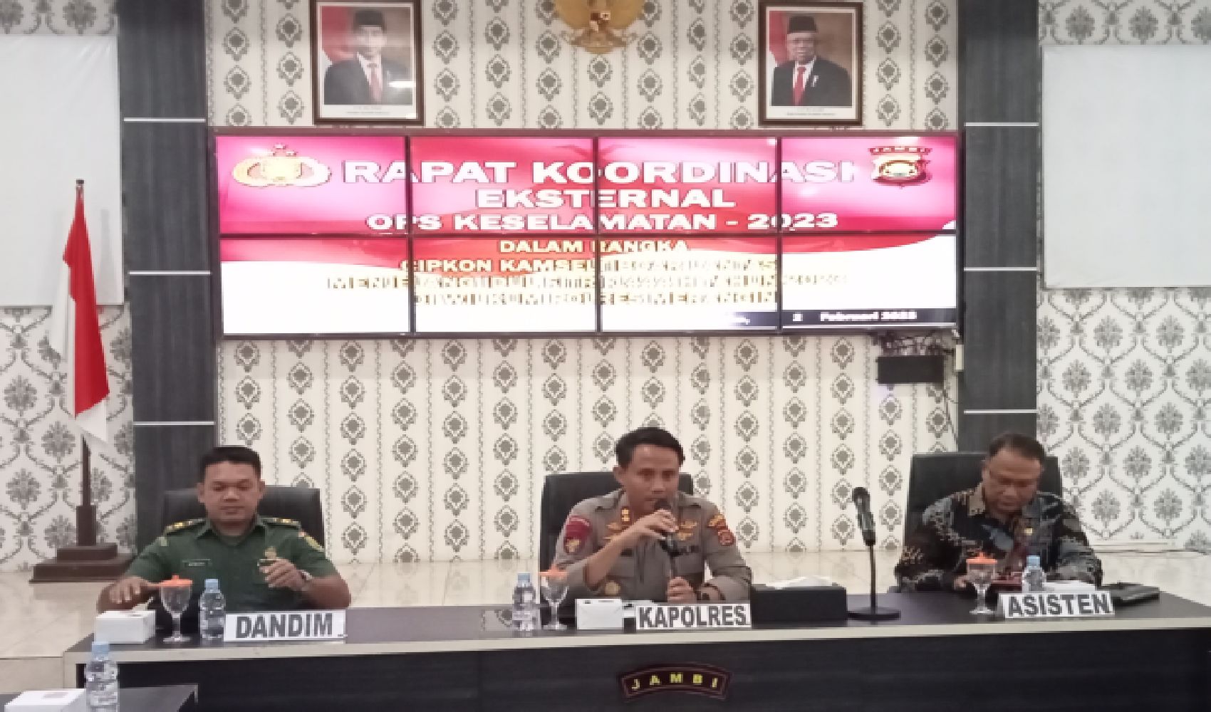 Kapolres bersama Asisten 1 Pemda Merangin Laksanakan RAPAT KOORDINASI EKSTERNAL OPS KESELAMATAN – 2023