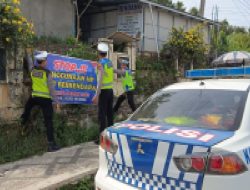 Satlantas Polres Merangin Laksanakan Pemasangan Himbauan dan Edukasi pada pengendara Kendaraan