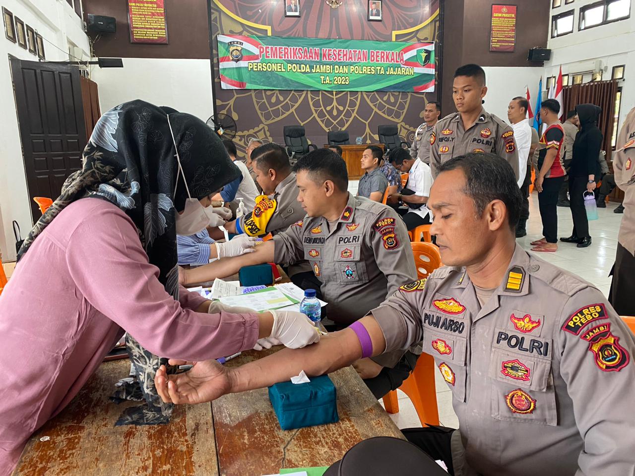 Bid Dokkes Polda Jambi  Melaksanakan  Rikkes  Berkala  Priode 2023  Di Polres Tebo