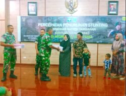 Kodim 0103/AUT : Serahkan Bantuan Dari Kasad Jendral TNI Dudung Abdurachman – Untuk Stunting Anak