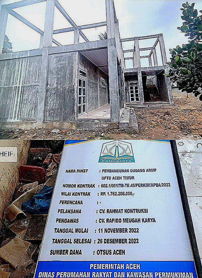 KETUA LSM LEKAAT ACEH : MINTA KAJARI ACEH TURUN GUNUNG USUT TUNTAS DUGAAN KEJANGGALAN SELISIH JUMLAH UANG PROYEK TIDAK SESUAI PAGU ANGGARAN – PEMBANGUNAN GEDUNG ARSIP ACEH TIMUR