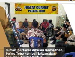 Polres Tebo Kembali Melaksanakan Jum,at  Curhat Di Desa Mangun Jayo Kec.Tebo Tengah Kab.Tebo