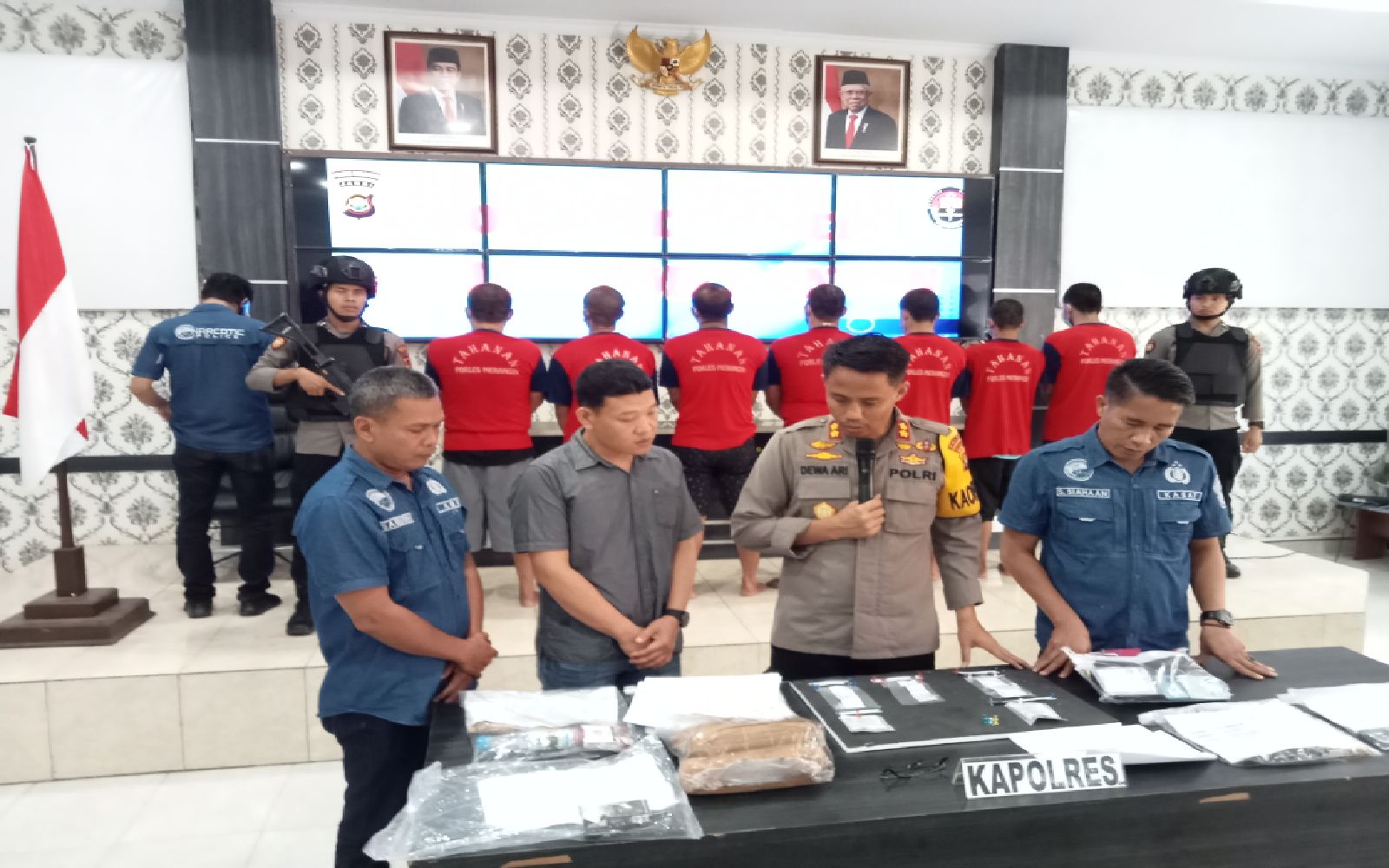 Tujuh Tersangka Kepemilikan Narkotika di Amankan Sat Res Narkoba Polres Merangin.