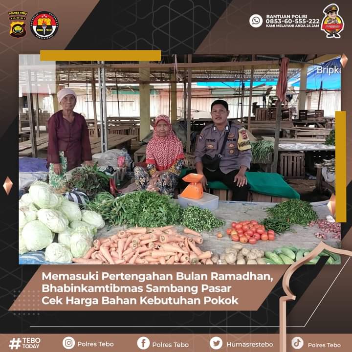 Memasuki Minggu Ke 2 Bulan Ramadhan Bhabinkamtibmas Sambang Pasar Cek Harga Bahan Kebutuhan Pokok