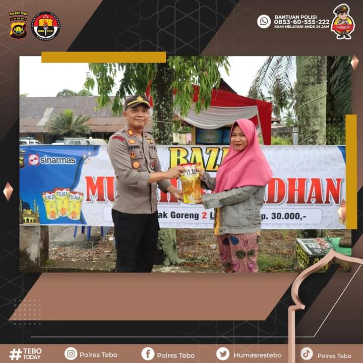 Polres Tebo Gelar Bazar Murah  Ramadhan  Bekerja Sama  Perusahaan Sinar Mas