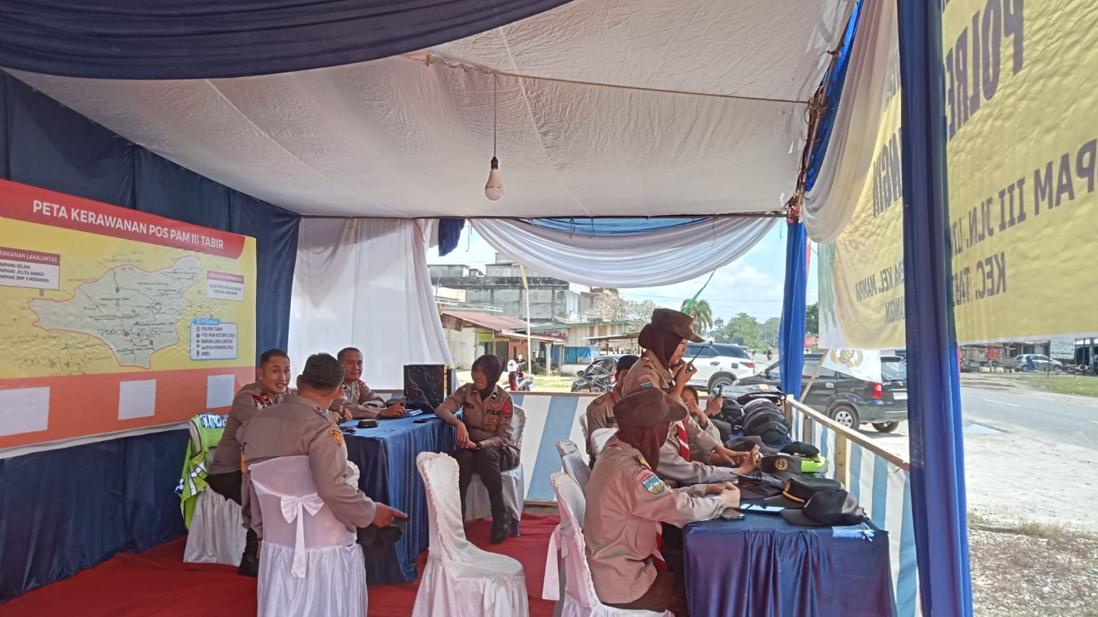 Libatkan Saka Bhayangkara Polsek Tabir dalam Pelaksanaan Pos Yan Ops Ketupat I 2023