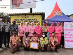 Berikan Suport Pada Anggota, Bhayangkari Cabang Tegal Kota Kunjungi Pos Pengamanan Lebaran 2023.