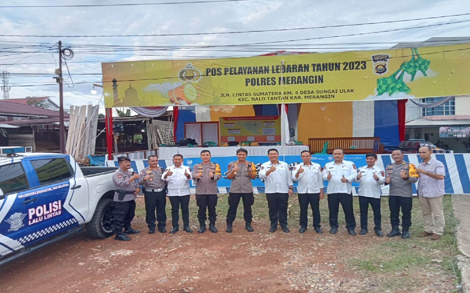 Kapolres Merangin Dampingi Auditor Kepolisian Madya Polda Jambi pada Kunjungan Ke Pos PAM dan Pos Yan Ops Ketupat 2023.