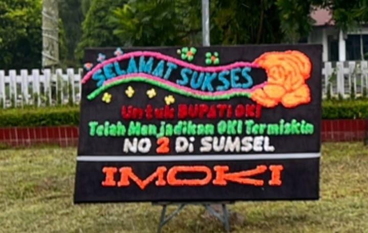 Kabupaten Termiskin Kedua di Sumsel, Bupati OKI Dapat Kiriman Bunga