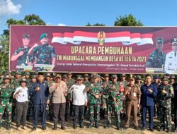 Akbp. Imam Rachman. S.I.K. Kapolres Sarolangun Hadiri Upacara Pembukaan TNI Manunggal Membangun Desa ( TMMD ) ke-116 T.A 2023 Kodim 0420/Sarko