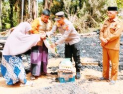 Kapolsek Longkib – Salurkan Bansos Terhadap Korban Musibah Kebakaran