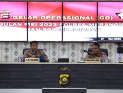 Kapolres Merangin Apresiasi Penurunan tindak pidana Kriminal pada bulan Maret ke April,Pada ” GELAR OPERASI ( GO ) Maret dan April 2023 POLRES MERANGIN DAN POLSEK JAJARAN “