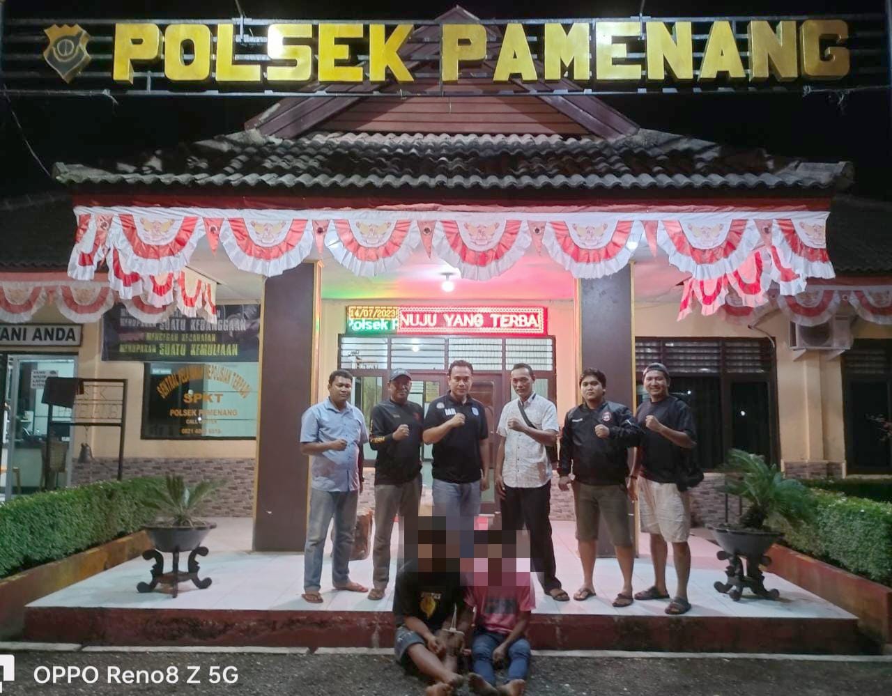 Berniat Ingin Mencuri Motor, 2 Orang Laki-Laki Di Desa Tanjung Lamin Kec. Pamenang Di Amankan Unit Reskrim Polsek Pamenang.