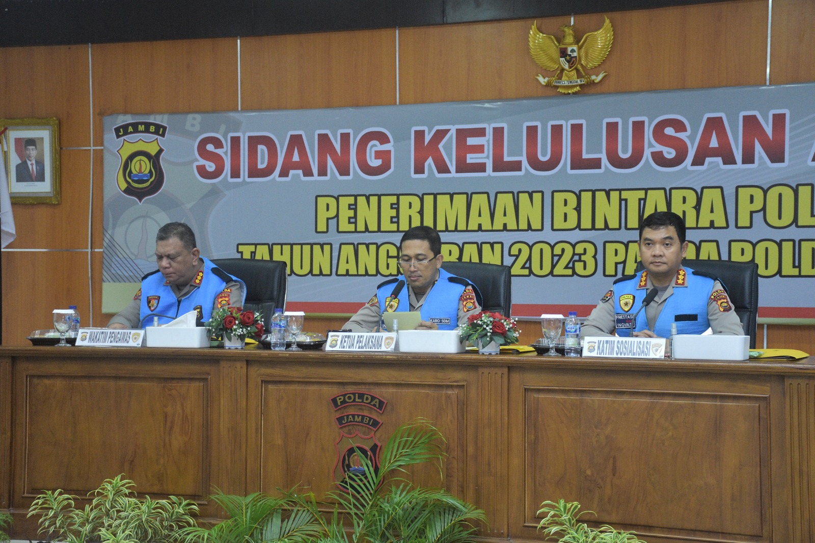 Kepolisian daerah Jambi Melaksanakan Sidang Terbuka  Penetapan Pelaksanaan Sidang  Kelulusan Akhir Penerimaan Bintara Polri Gel. 11 TA. 2023