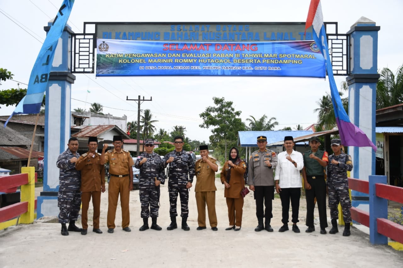 Lanal TBA Terima Kunjungan Tim Wasev Spotmaral Mabesal di Desa Kapal Merah Kabupaten Batu Bara