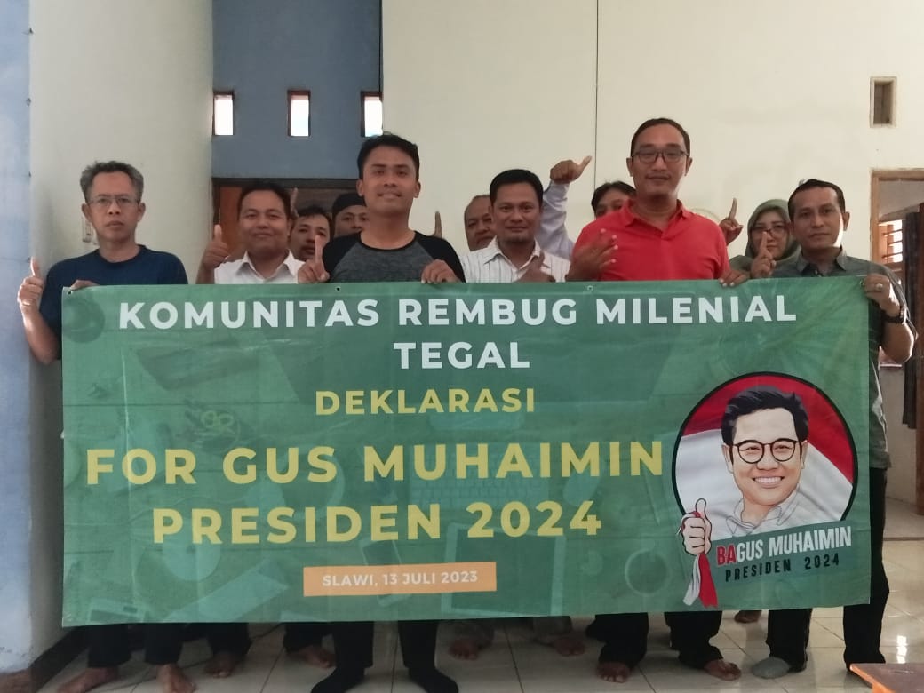 Komunitas Rembug Milenial Tegal Deklarasi Gus Muhaimin Calon Presiden RI 2024.