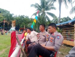 Personil Polsek Tabir Standbye,dalam Rangka Pertandingan Sepak Bola di Desa Seling