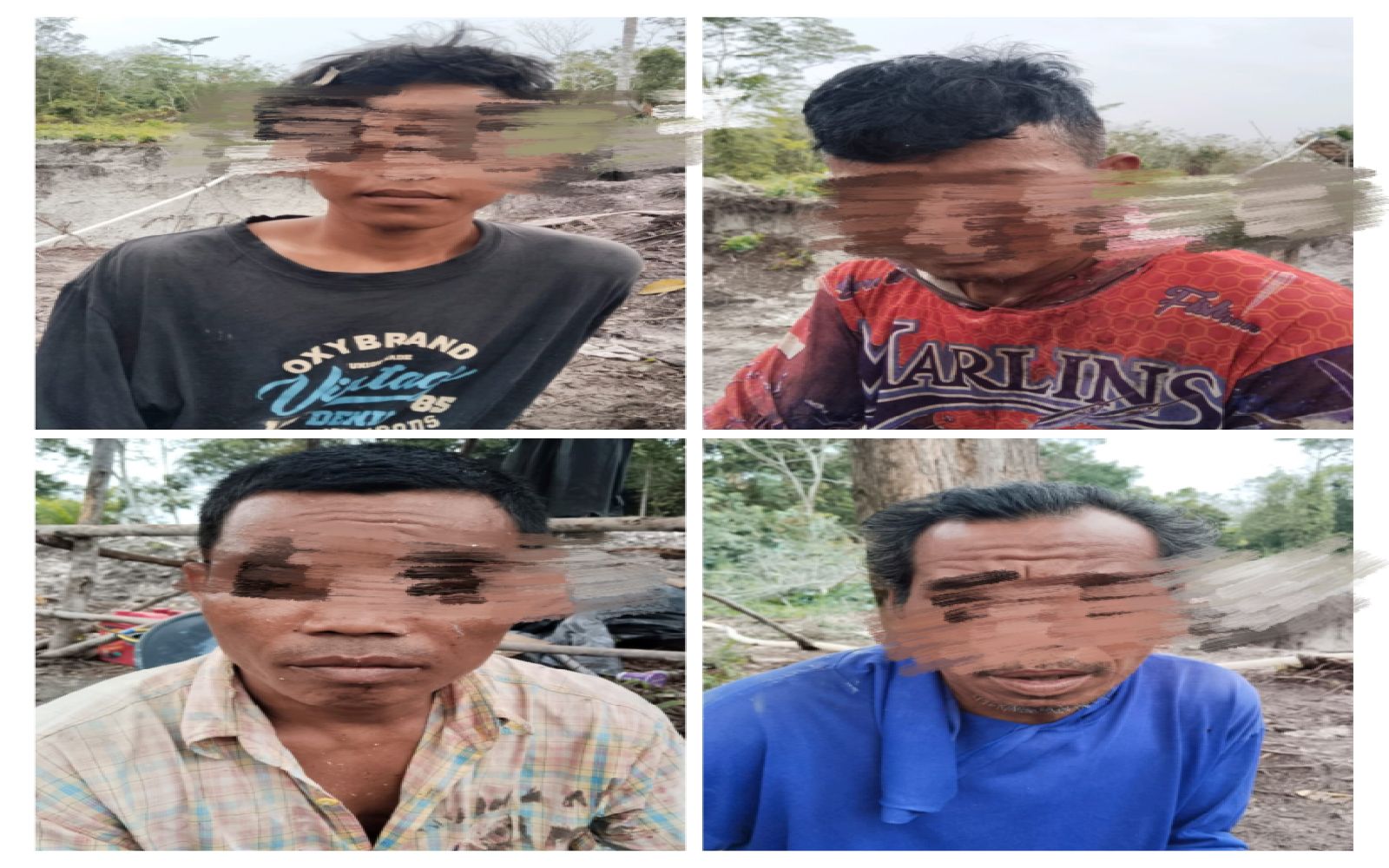 Empat Orang Pelaku PETI di amankan Satreskrim Polres Merangin.