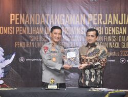 Komisi Pemilihan Umum (KPU) Provinsi Jambi  Melakukan Penandatanganan Perjanjian Kerjasama Dengan Kepolisian Daerah Jambi Dalam Rangka  Penyelenggaraan Pemilihan Umum  Dan Pemilihan Gubernur Dan Wakil Gubernur Tahun 2024