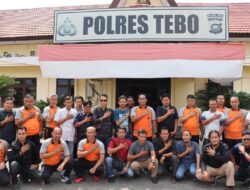 Kapolres Tebo Akbp l Wayan Arta Ariawan, SH  S. Ik MH Menggelar Acara Coffee Morning Di Ruang Video Confference Mapolres Tebo Bersama Insan Pers Di kabupaten Tebo