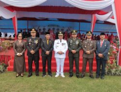 Kapolres Tebo  Bersama Unsur Forkopimda Kabupaten Tebo Ikuti Upacara Bendera Putih Dalam Rangka HUT  RI Ke 78 Di Lapangan Garuda Muara Tebo