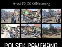 Polsek Pamenang, Satu Unit Rumah Dinas Semi Permanen di sekitar SD di Kelurahan Pamenang Ludes Terbakar