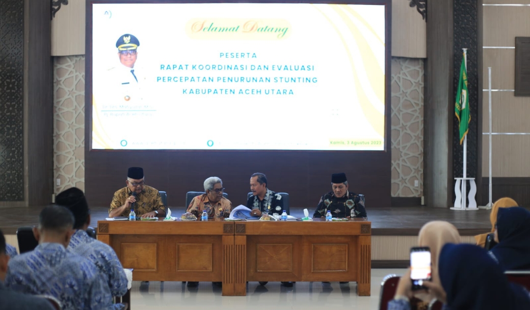 Pimpinan Rapat Stunting :  PJ Bupati Aceh Utara Tekankan Pentingnya Data Yang Akurat