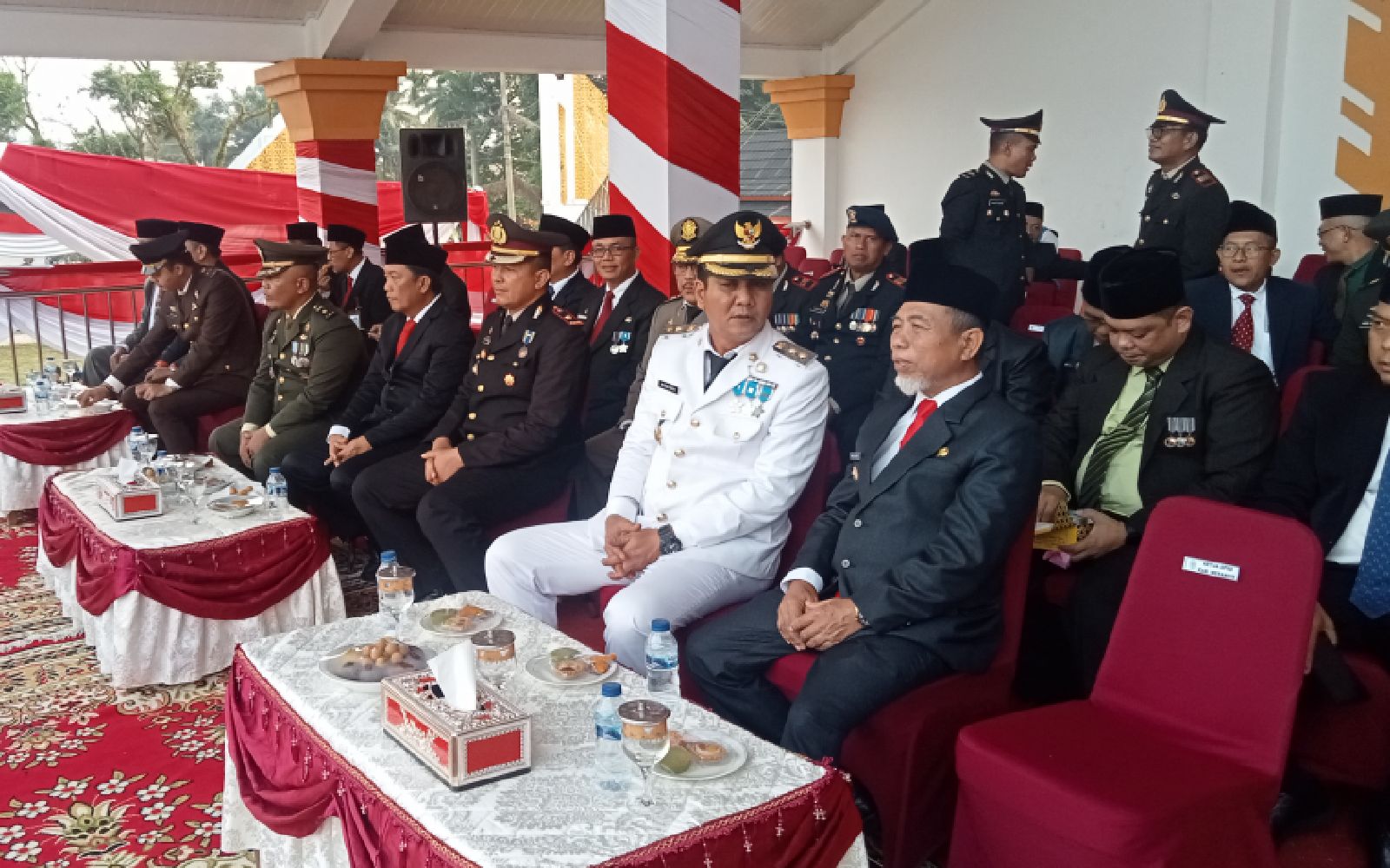 Kompol. M.T. Siregar. SE. S.IK. Hadiri Upacara Penurunan Bendera Merah Putih Bersama Forkopimda Kabupaten Merangin