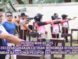 POLWAN POLRES Merangin Laksanakan Rangkaian HUT Polwan ke-75 tahun 2023 Laksanakan Latihan Menembak Bersama.