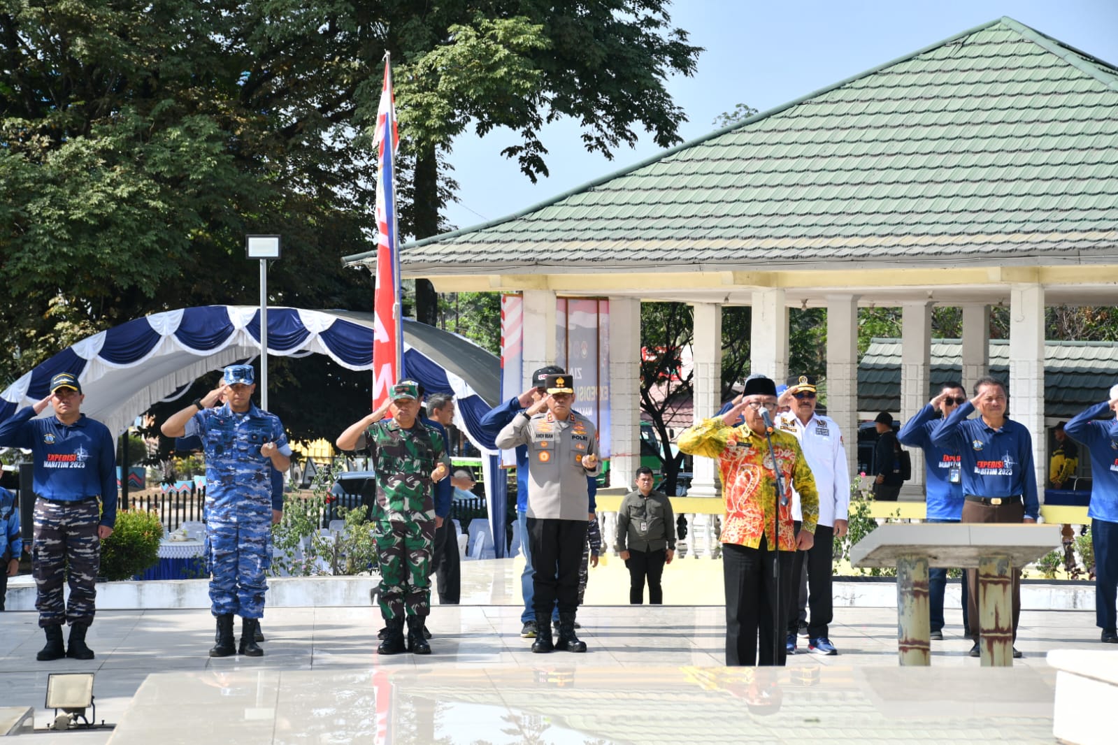 Bendera Expedisi Maritim 2023 Tiba di Banjarmasin dan Telusuri Sejarah Perjuangan Divisi IV ALRI Kalimantan