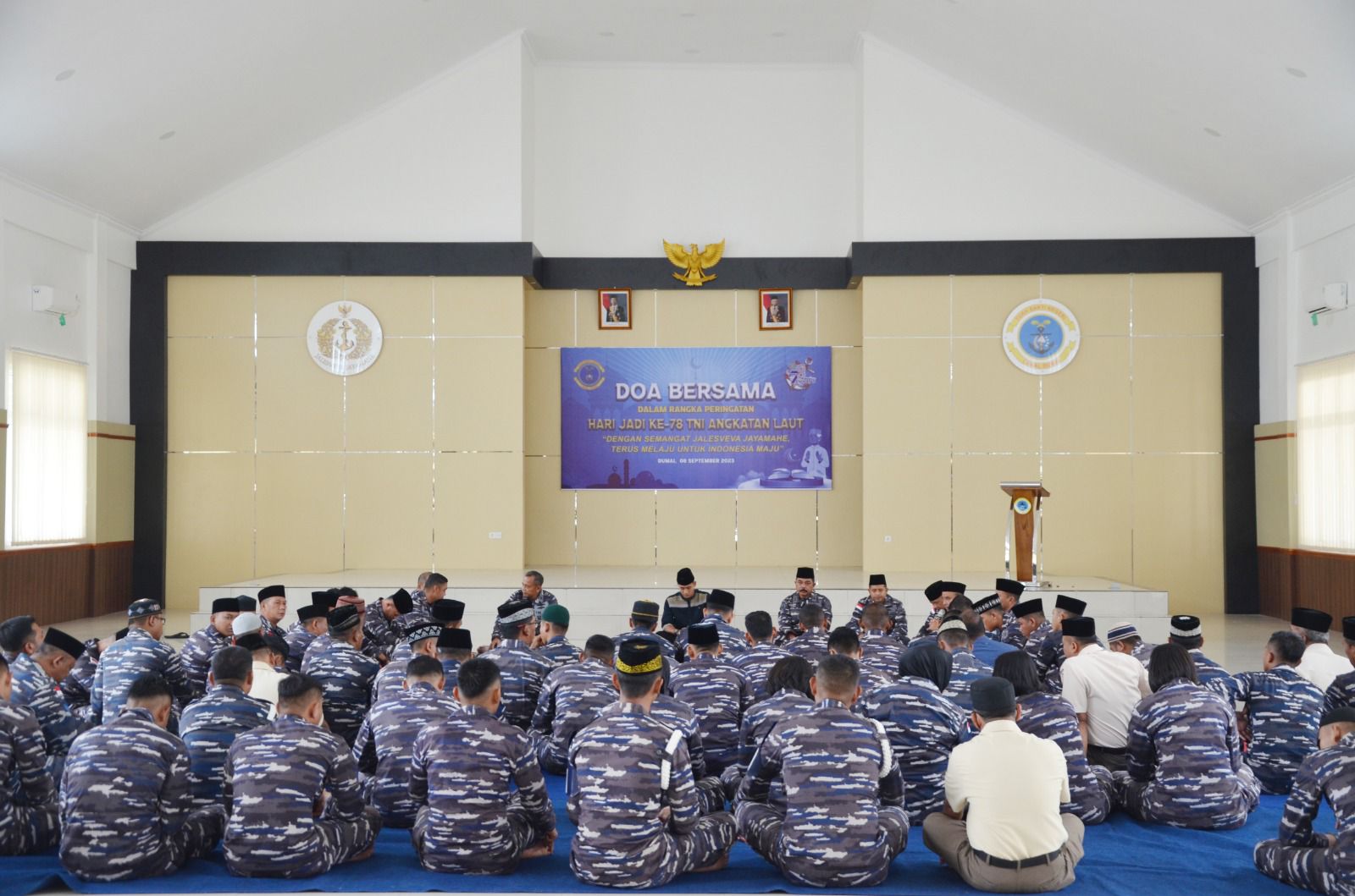 Lanal Dumai Laksanakan Doa Bersama Menyambut HUT TNI Angkatan Laut Ke-78