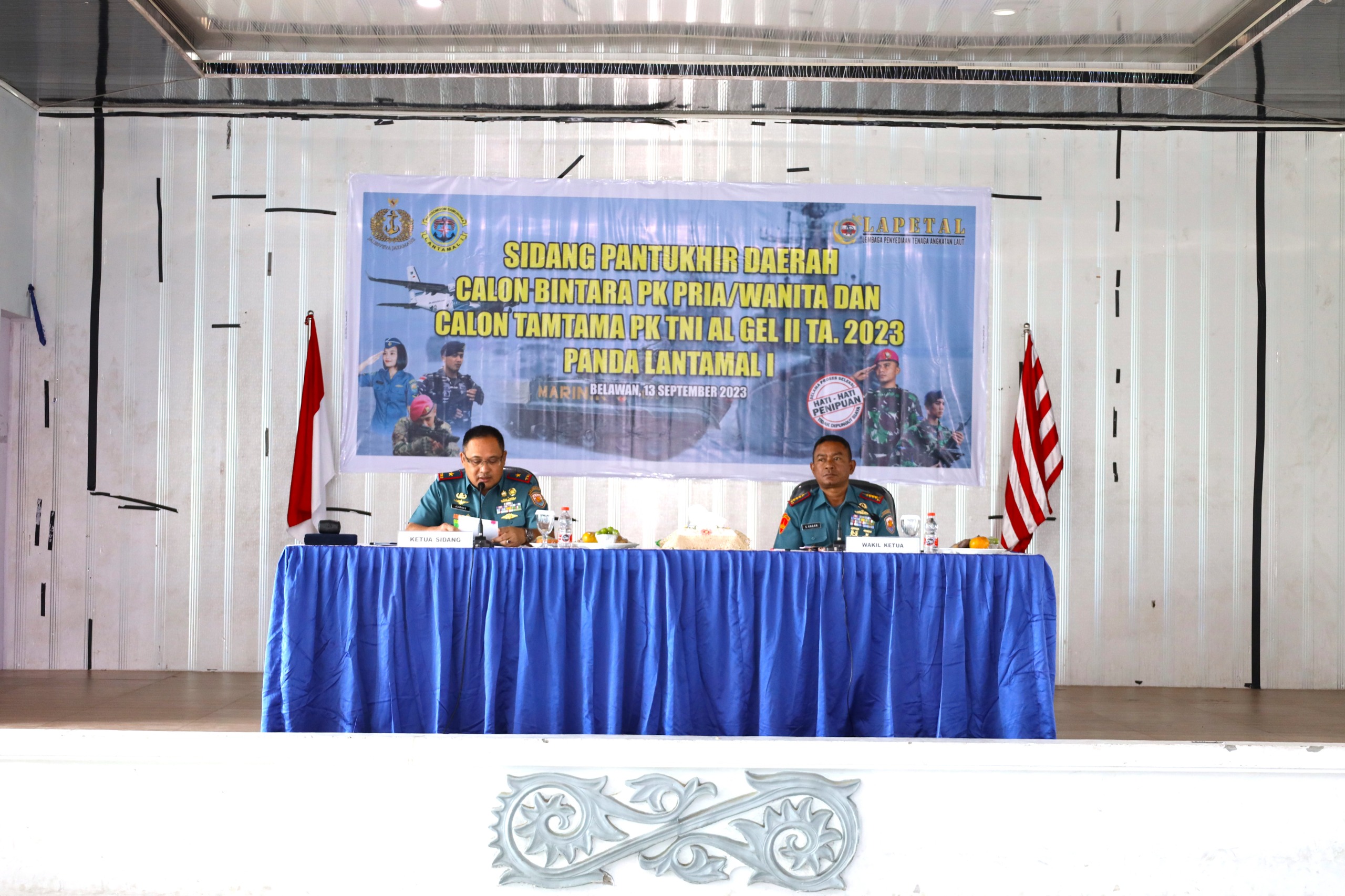 Panitia Daerah Lantamal I Belawan Laksanakan Sidang Pantukhirda Caba Pria dan Wanita Serta Cata PK TNI AL Gelombang II TA. 2023