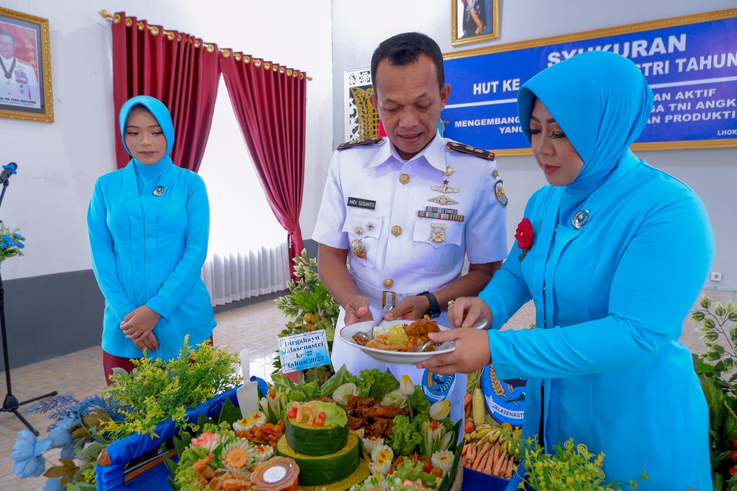 Jalasenastri Cabang 6 Lanal Lhokseumawe Laksanakan Syukuran Dalam Rangka HUT Ke-77 Tahun 2023